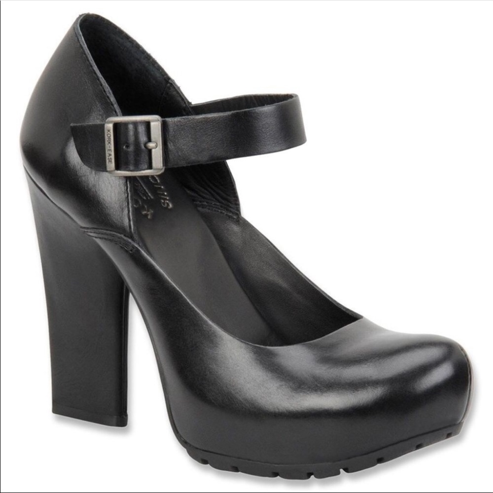 This season's "It" Shoes! KorkEase Black leather Priscilla MaryJane pump 7.5